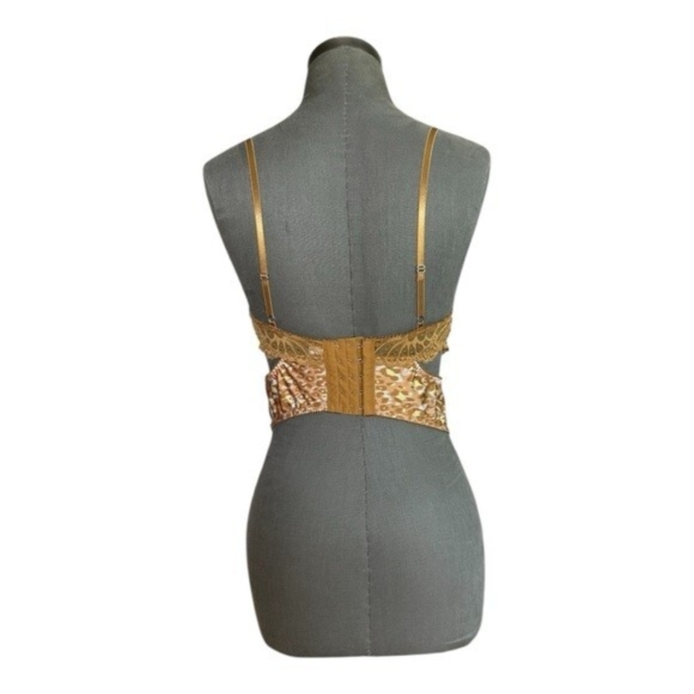 Urban Outfitters Out From Under Modern Love Supernova Corset M Animal Print EXC - Picture 5 of 7